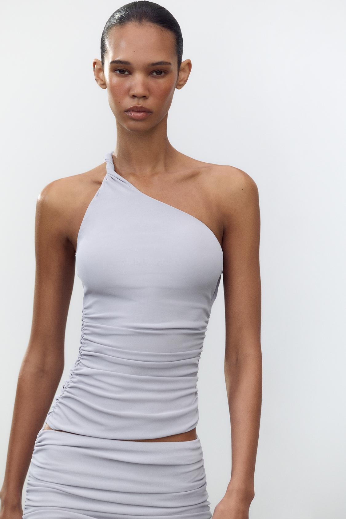 ASYMMETRIC HALTER TOP