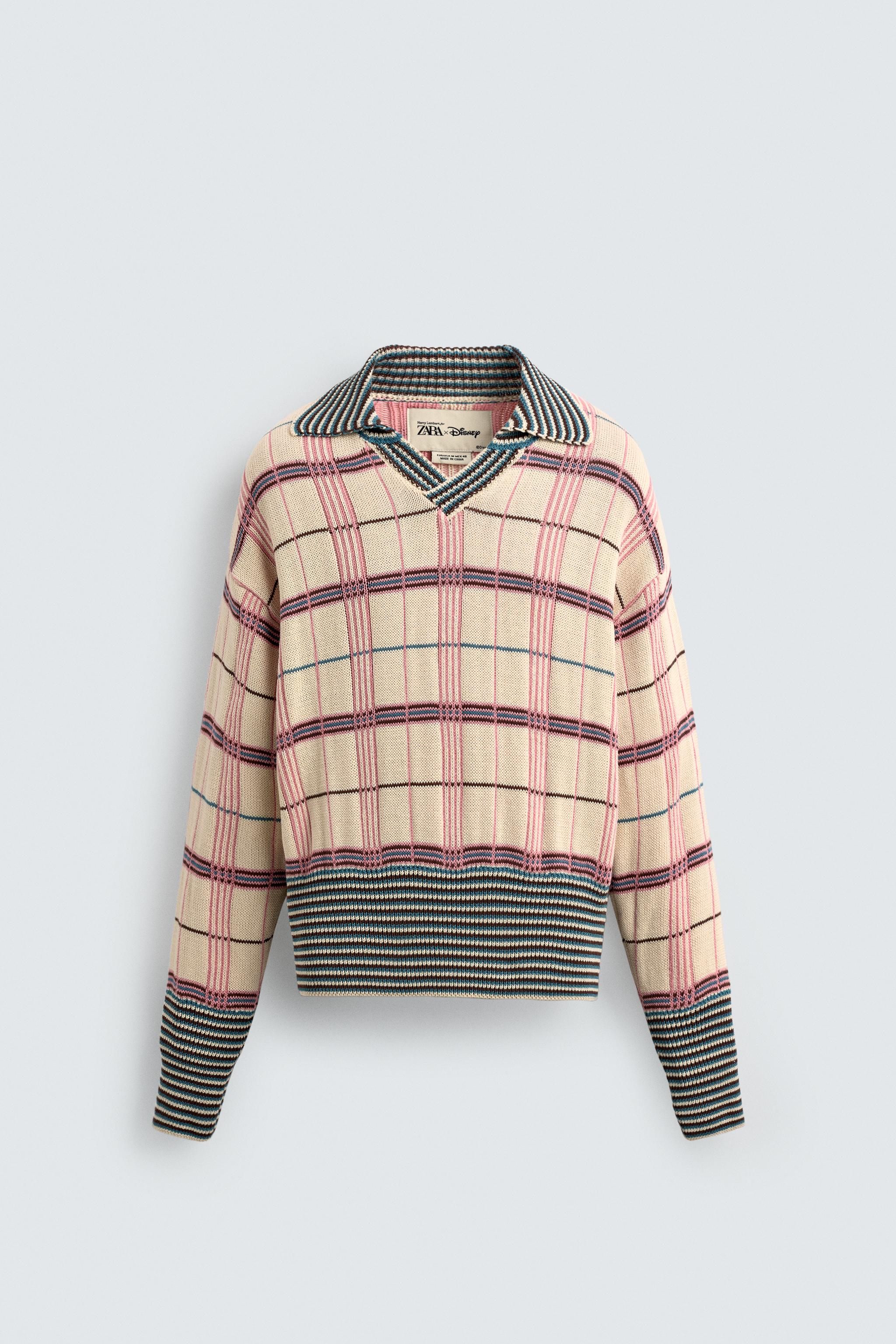 ジャカード ZARA Harry Lambert ジャガードニットベスト L サイズ 