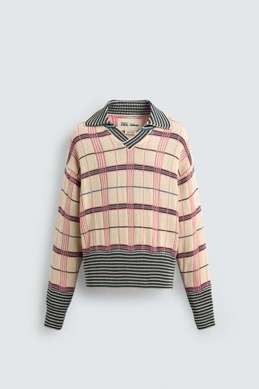 ÁO POLO DỆT KIM JACQUARD KẺ CA RÔ HARRY LAMBERT FOR ZARA X DISNEY - Màu hồng từ Zara