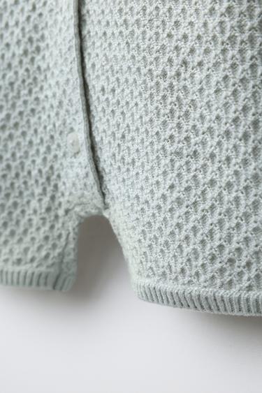 TEXTURED KNIT PLAYSUIT - Pastel green by Zara - Image 3