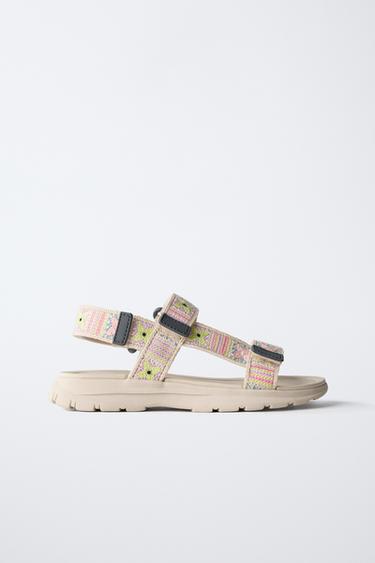 CROCHET EFFECT TECHNICAL SANDALS - Multicoloured by Zara