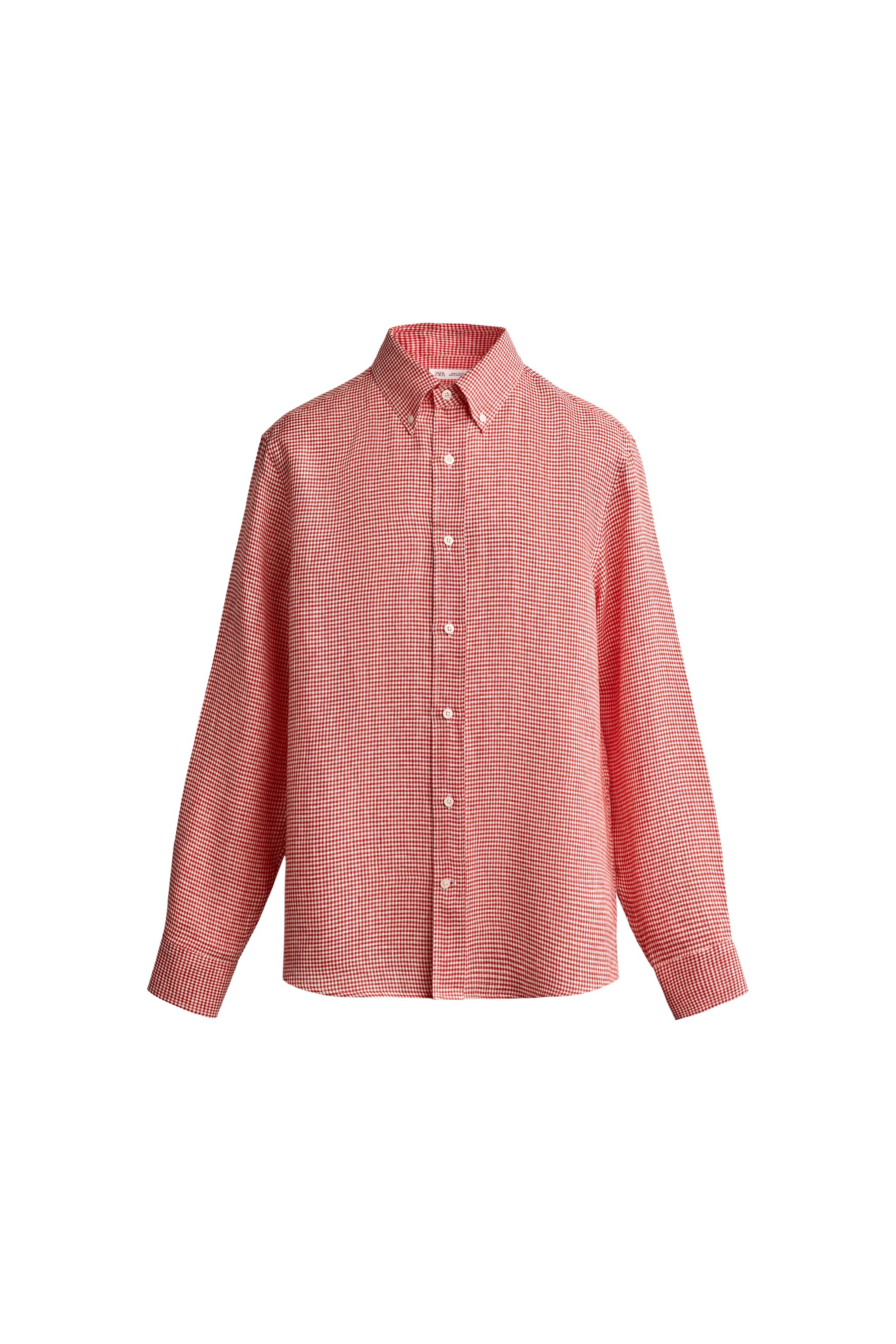 CAMISA REGULAR FIT CUADROS 100% LINO