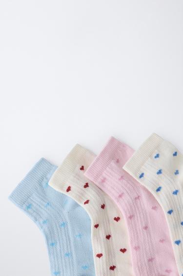 FOUR-PACK OF HEART ANKLE SOCKS - White by Zara - Image 2