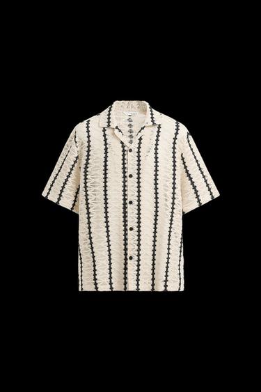 CAMISA ESTRUCTURA CROCHET - Crudo / Negro de Zara - Imagen 0