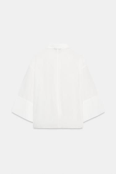 FLOWING SHIRT WITH EMBOSSED FLOWERS - White by Zara - Image 6