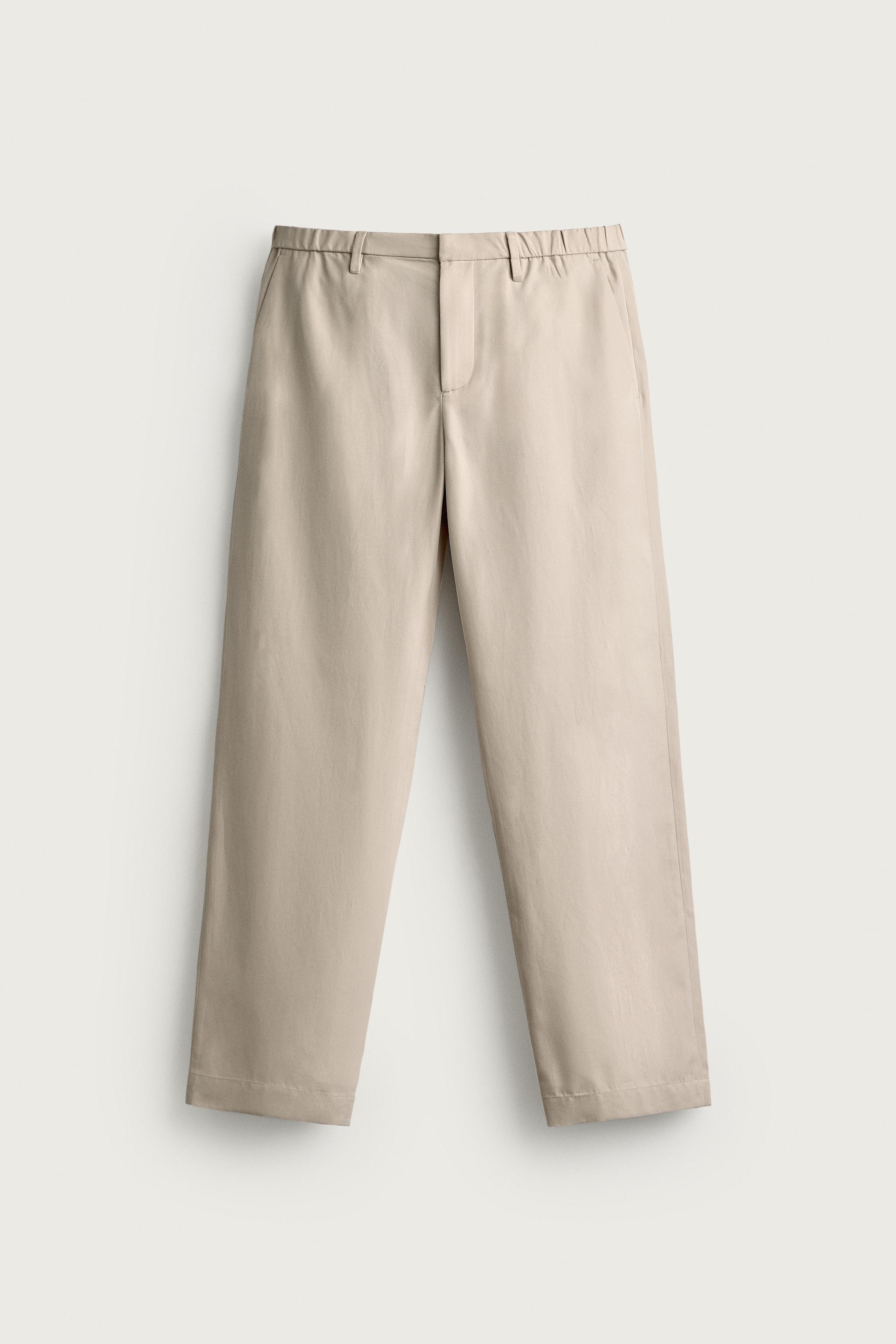 COMFORT RELAXED-FIT TROUSERS — Ecru