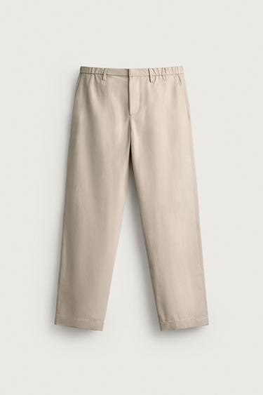 COMFORT RELAXED FIT TROUSERS - Ecru by Zara