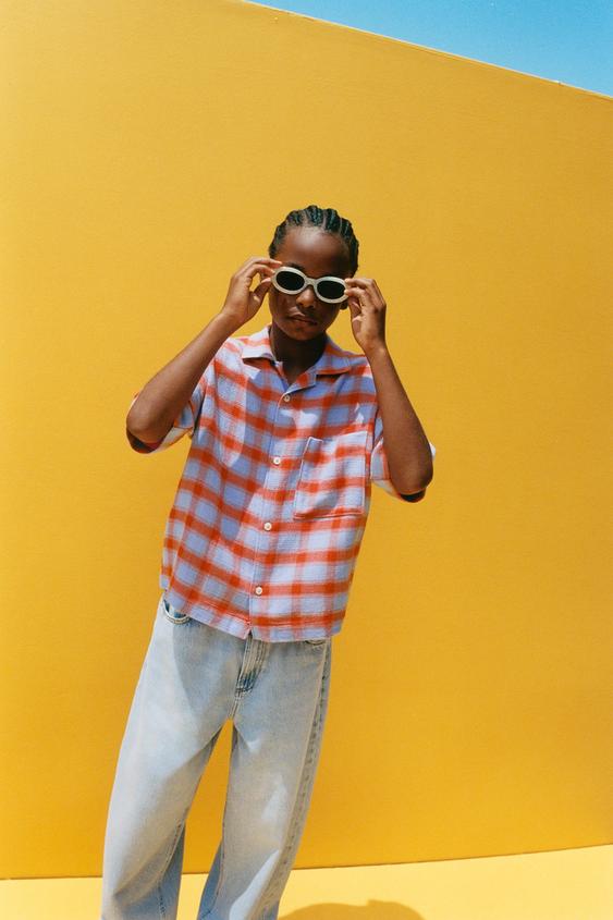 RUSTIC CHECK SHIRT - Red by Zara - Image 0