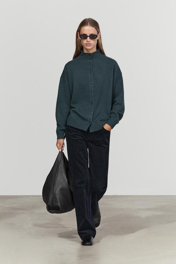 Zara 100% cashmere knit cardigan - Petrol blue - Image 0