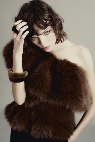 LIMITED EDITION ASYMMETRIC FAUX FUR TOP - Brandy by Zara - Image 1