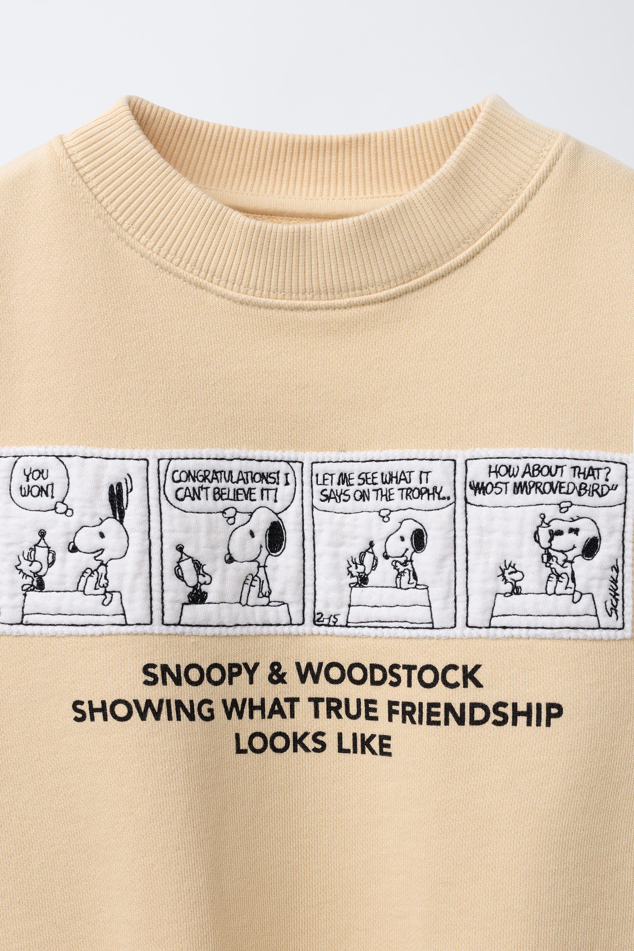 ZARA SNOOPY PEANUTS スウェットシャツ　裏起毛 PEANUTS トレーナー スウェット PEATNUTS 日常柄プリント裏起毛
