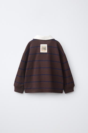 LEON'S BAGELS ® STRIPED POLO SHIRT — Brown 2