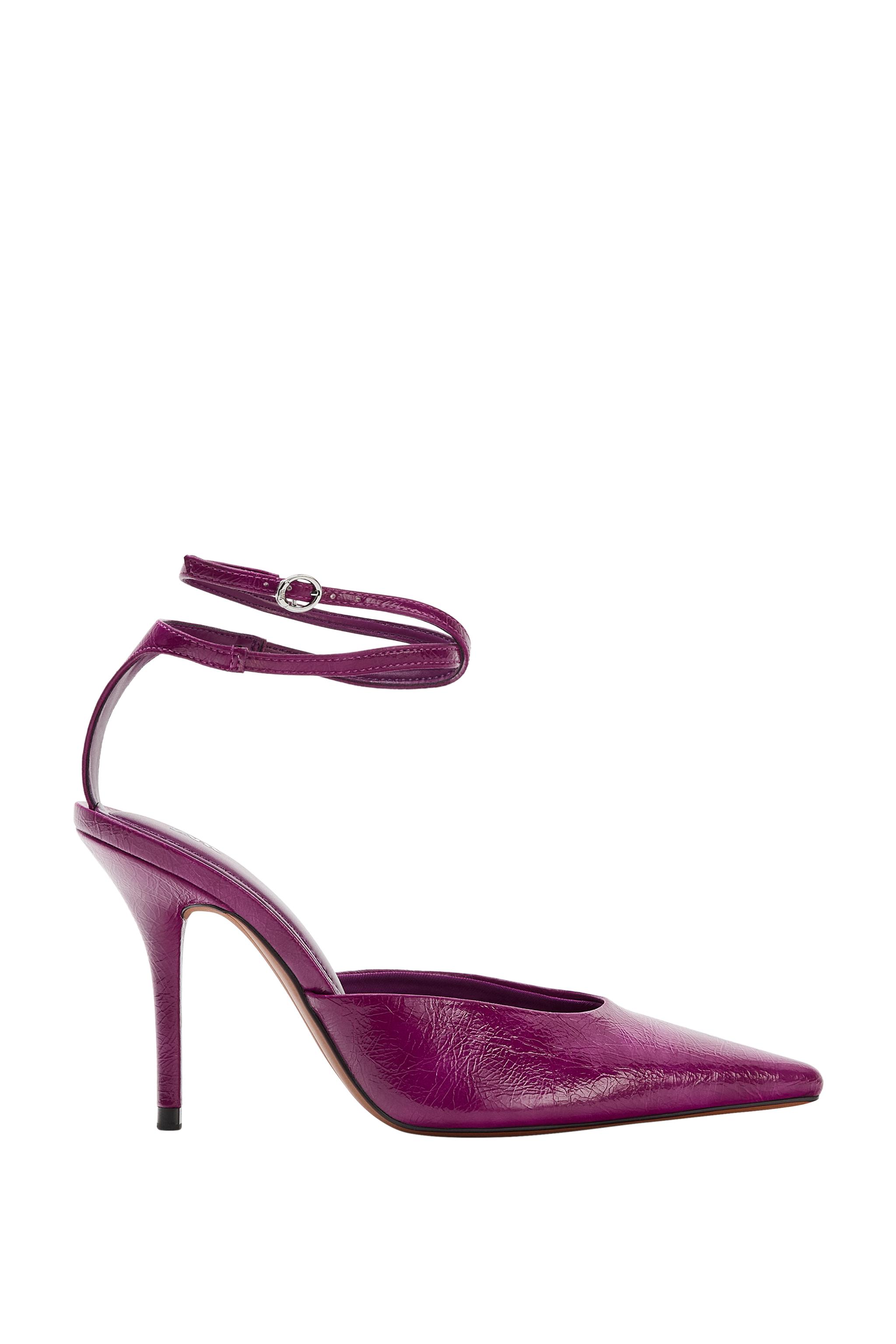 ANKLE STRAP SLINGBACK HEELS - Purple | ZARA Canada