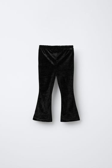 PANTALON ÉVASÉ EN VELOURS - Noir de Zara - Image 1