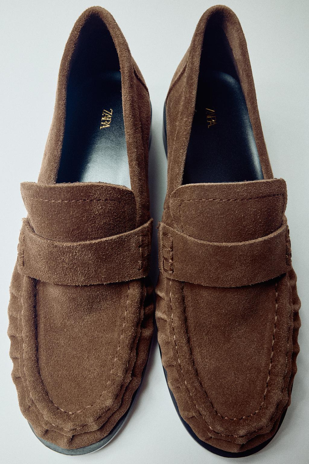 SPLIT SUEDE LOAFERS