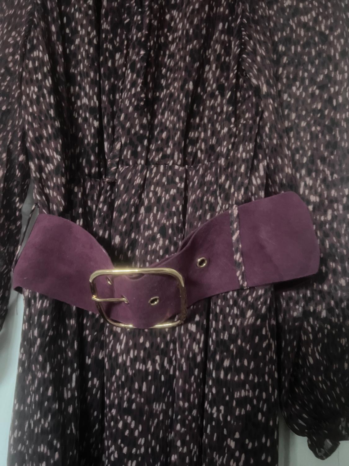 PRINTED DRESS WITH BELT - Image 3