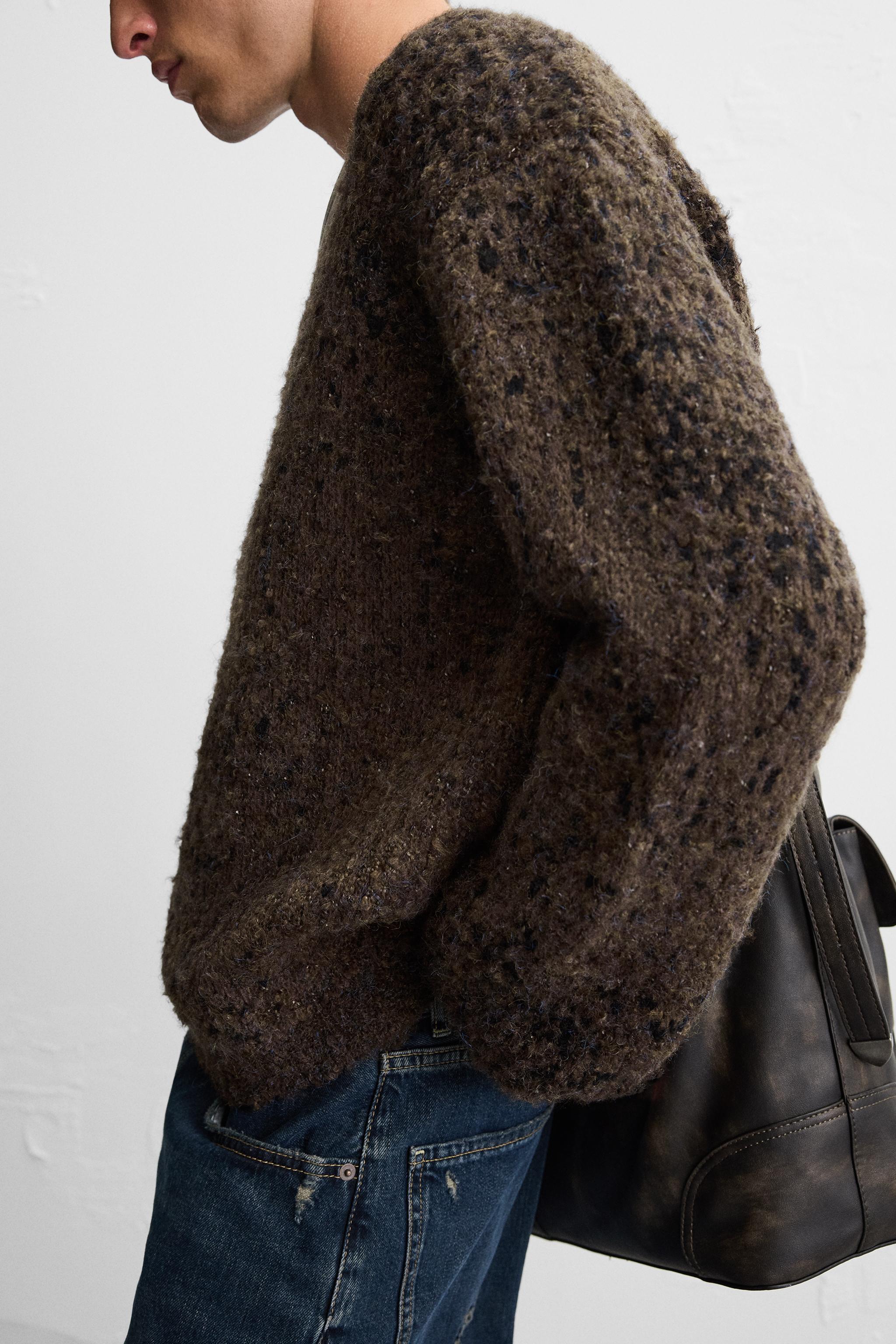 ★ドイツ発*ZARA*新作*PIXELジャガードニット/BROWN★ PIXELATED JACQUARD SWEATER - Brown | ZARA United States