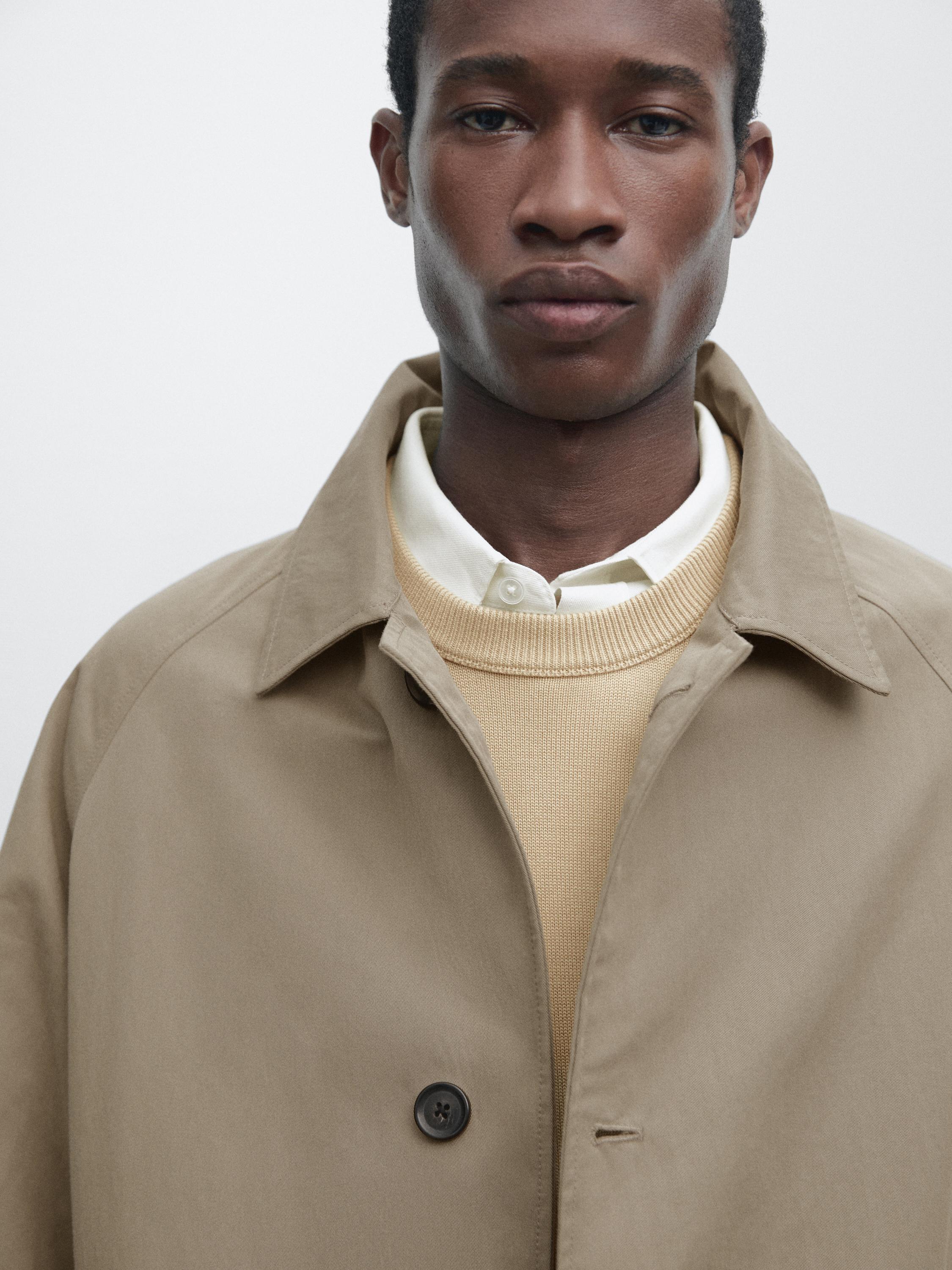 Lightweight cotton blend trench coat