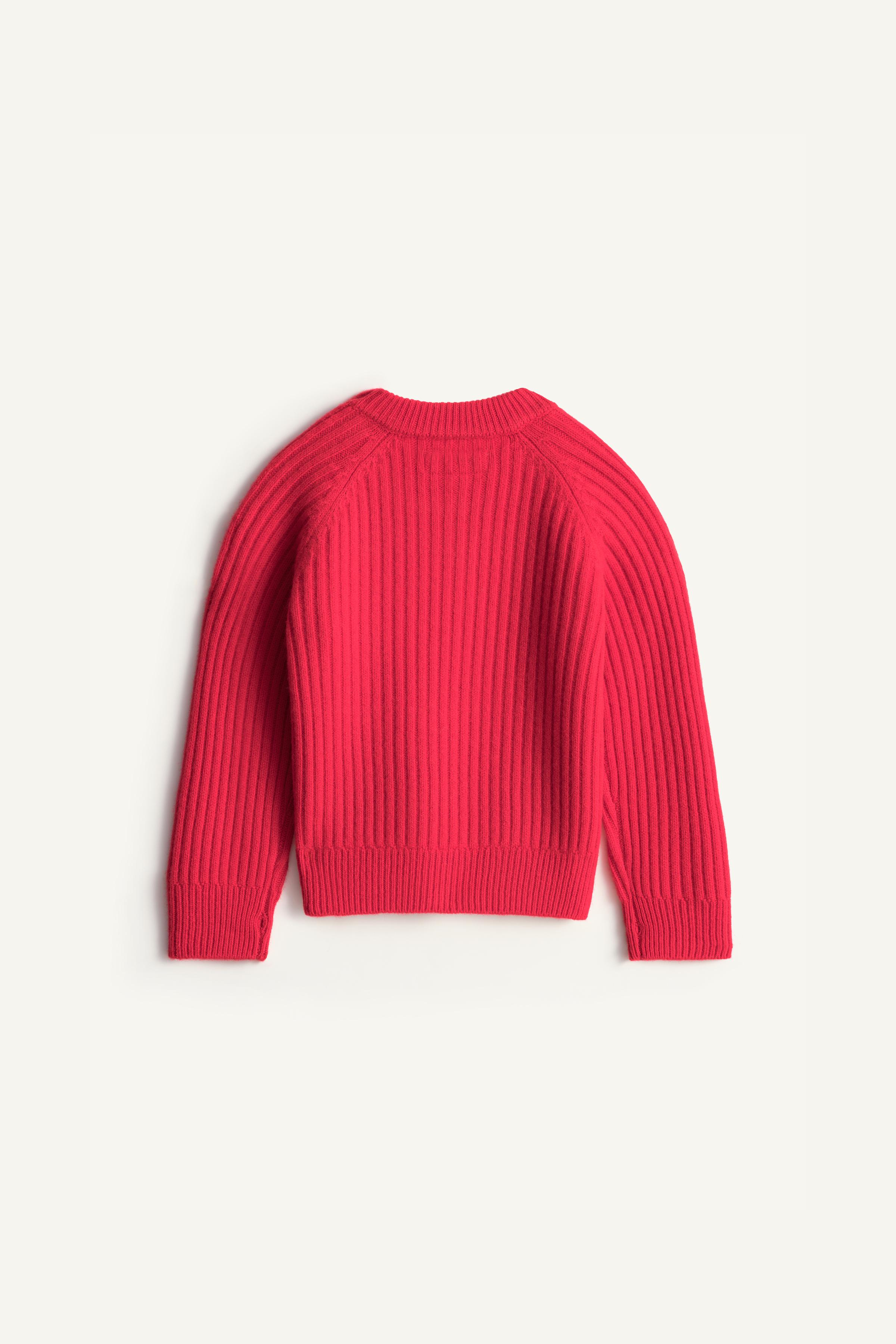 100% WOOL RIBBED BUTTON SWEATER LIMITED EDITION