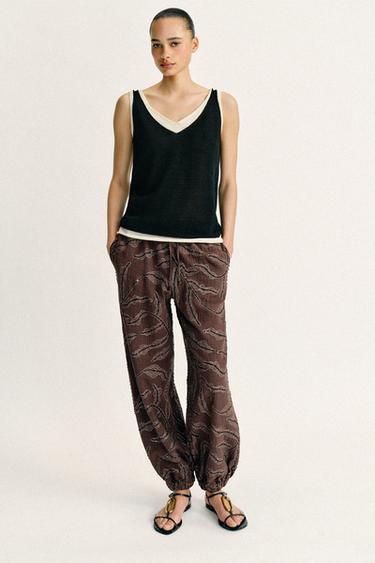 CONTRAST KNIT TOP - Black by Zara