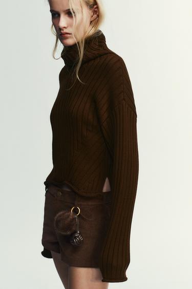 CHARM LÔNG HIỆU ỨNG THẮT NÚT - Màu nâu từ Zara