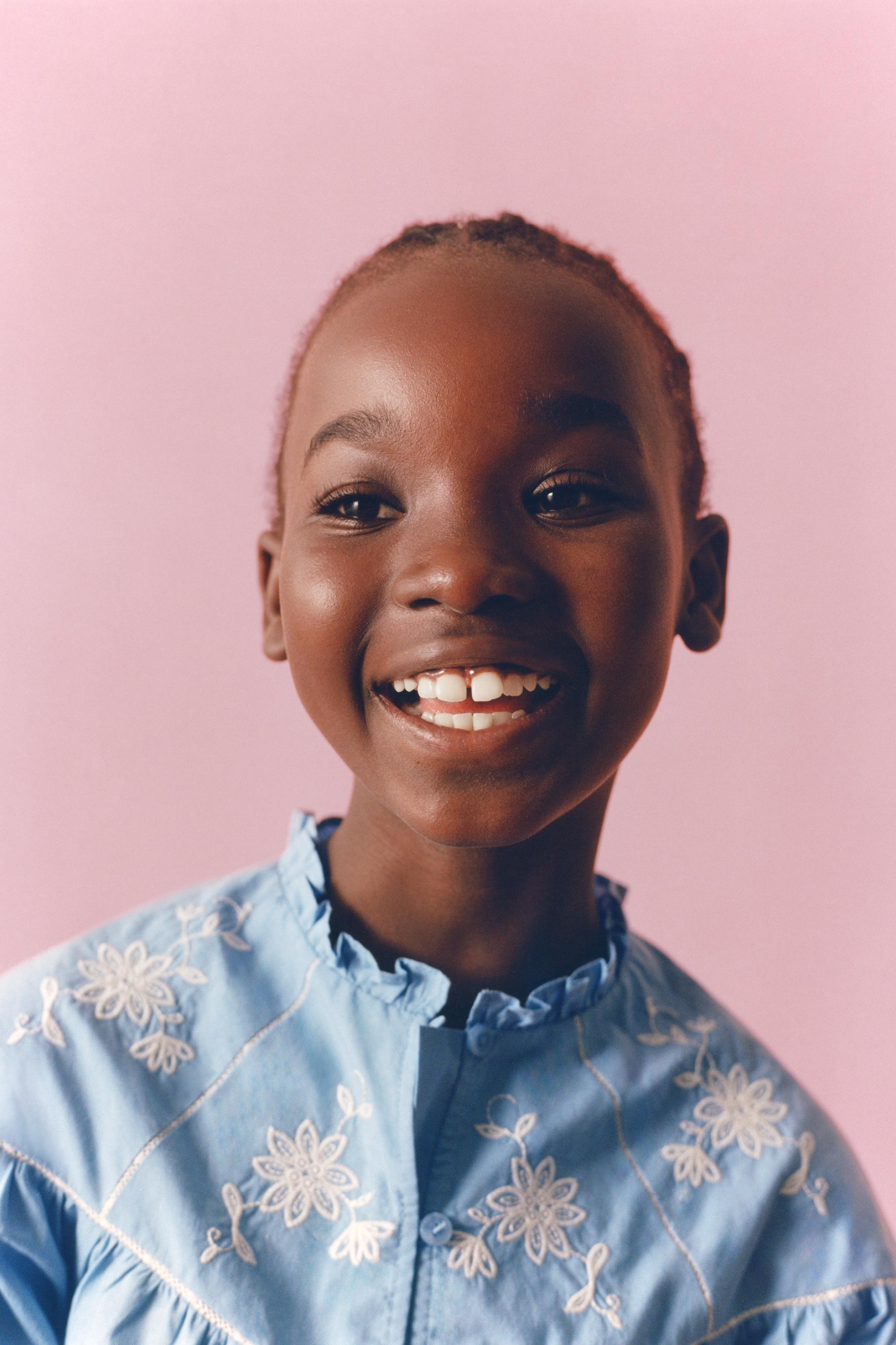 EMBROIDERED ROMANTIC SHIRT — Light blue
