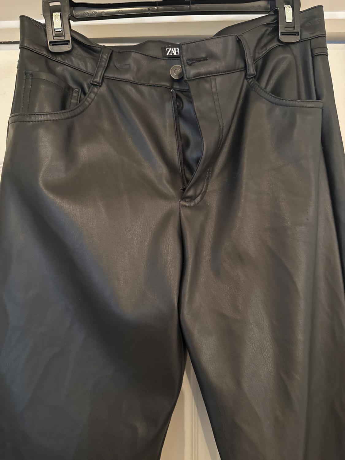 FAUX LEATHER STRAIGHT LEG PANTS - Image 2