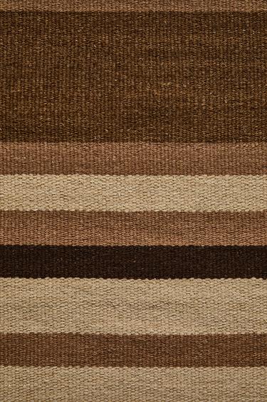 Zara LARGE STRIPED AREA RUG - Brown