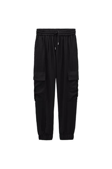 CARGO TROUSERS WITH ELASTICATED WAISTBAND