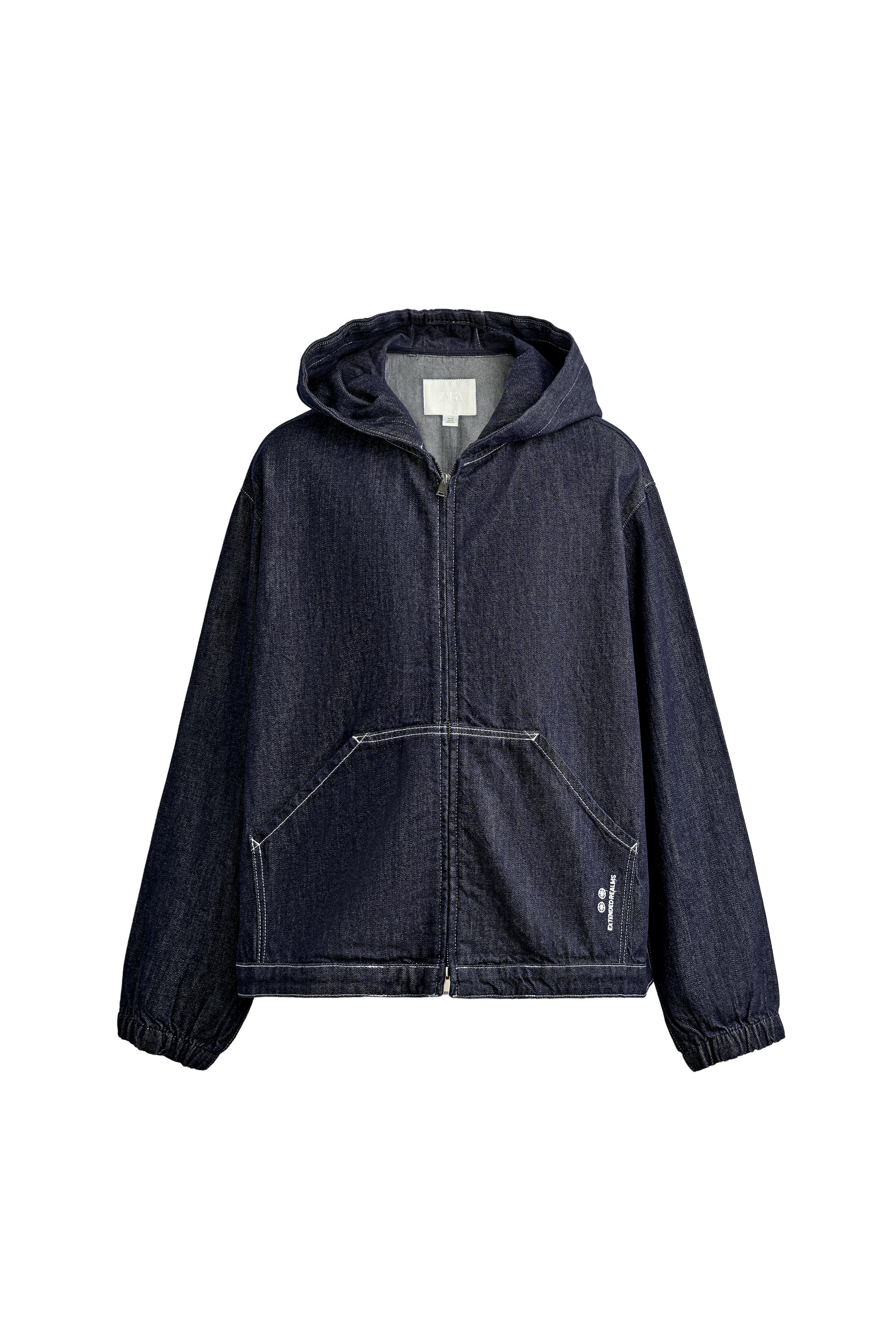 RELAXED-FIT DENIM HOODIE JACKET - Indigo | ZARA Canada