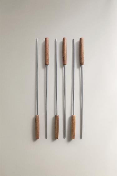 Zara STEEL SKEWER SET (SET OF 5) - Steel - Image 0