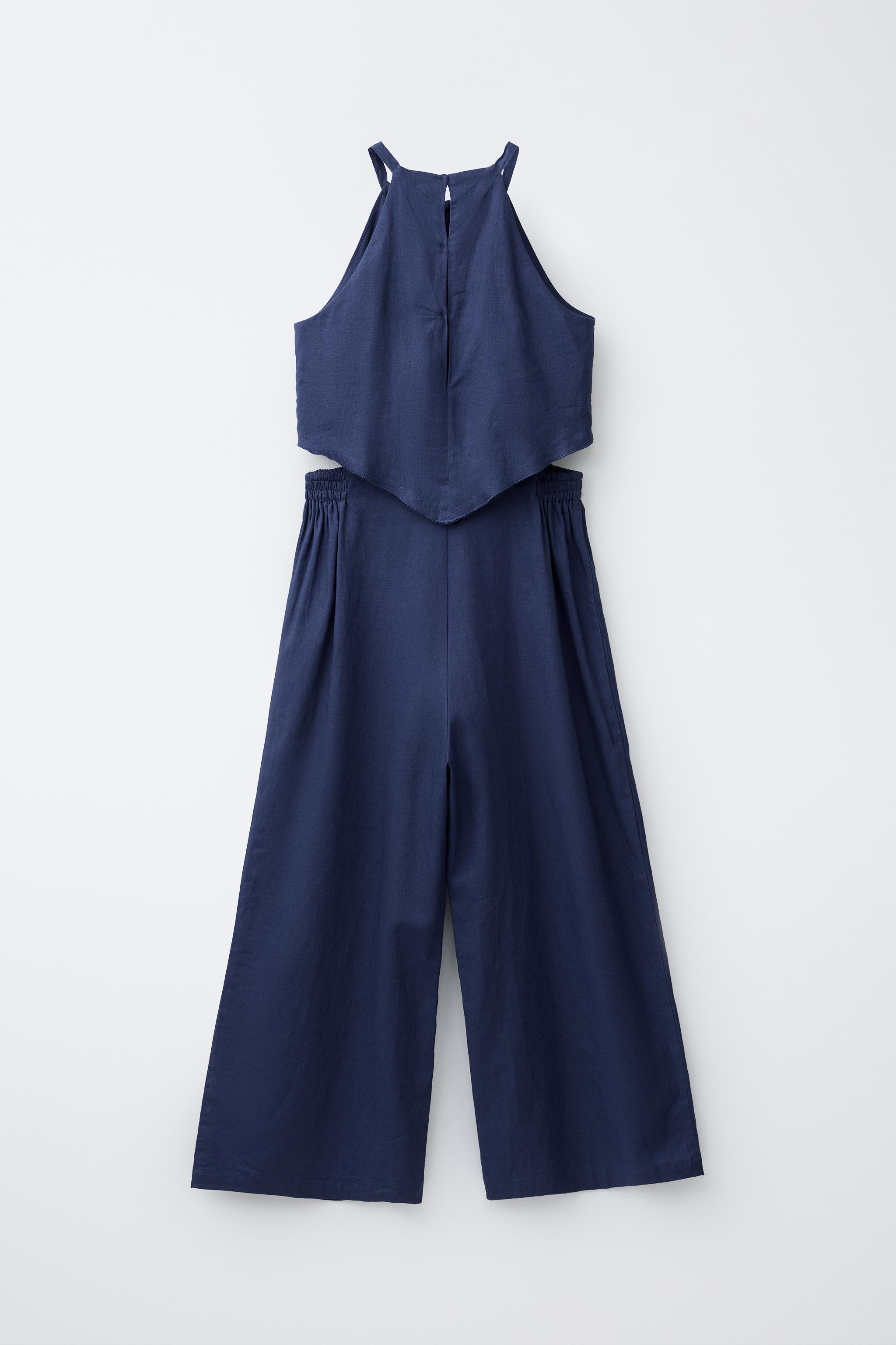 zara linen blend jumpsuit dress Brand New Zara Linen Jumpsuit Dress
