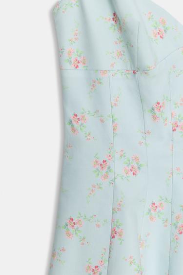 FLORAL POPLIN SHORT DRESS - Sky blue by Zara - Image 6