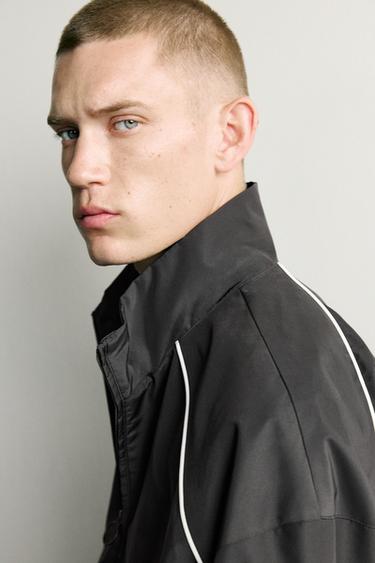 CONTRAST WATER-REPELLENT TECHNICAL JACKET - Black by Zara