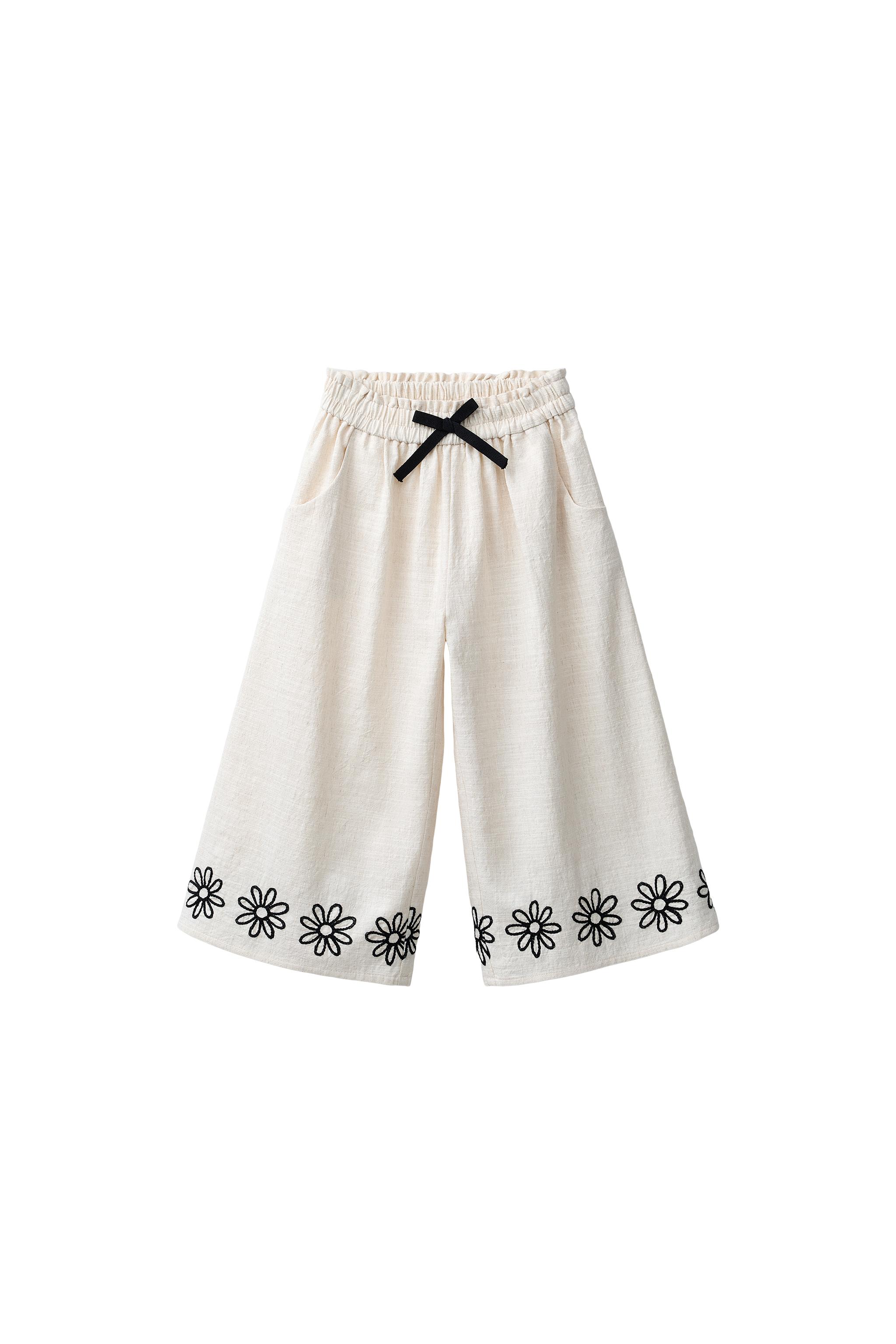 EMBROIDERED FLORAL CULOTTES - Light beige | ZARA United States