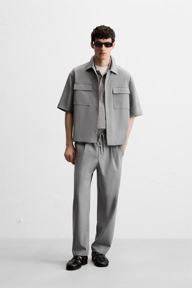 Zara RELAXED FIT JOGGER WAIST PANTS - Gray - Image 0