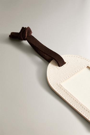 ID TAGS WITH LEATHER DETAIL (PACK OF 2) - Ecru by Zara - Image 2