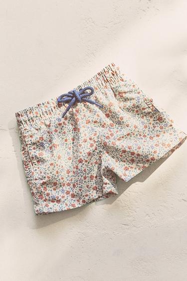 KIDS’ FLORAL SWIMMING TRUNKS - Sand by Zara
