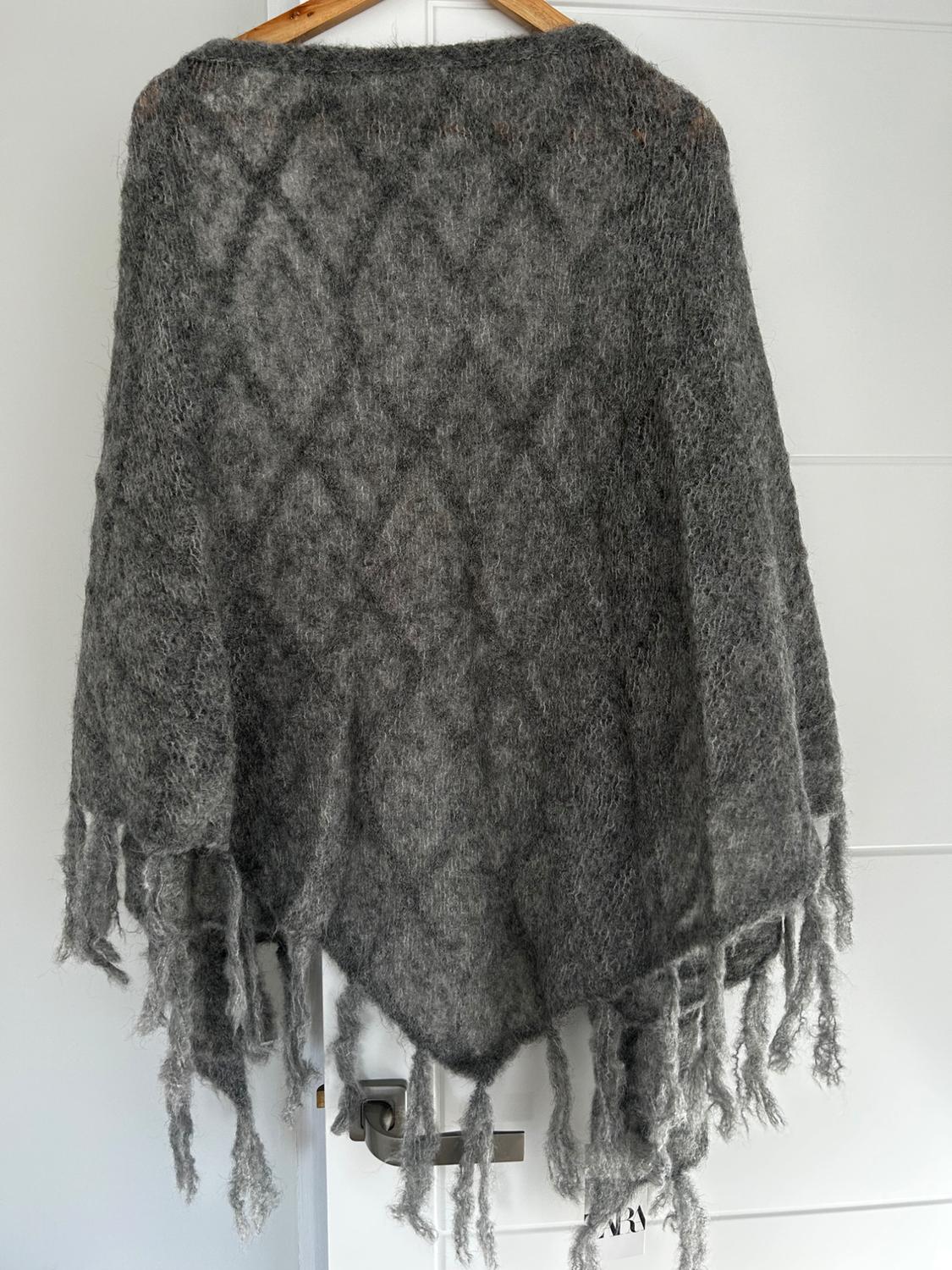 ALPACA BLEND FRINGED SHAWL - Image 3