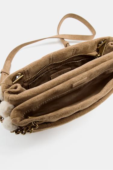 COMBINED LEATHER CROSSBODY BAG - Beige by Zara - Image 3