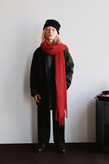 LONG CLOTH COAT - Anthracite grey by Zara