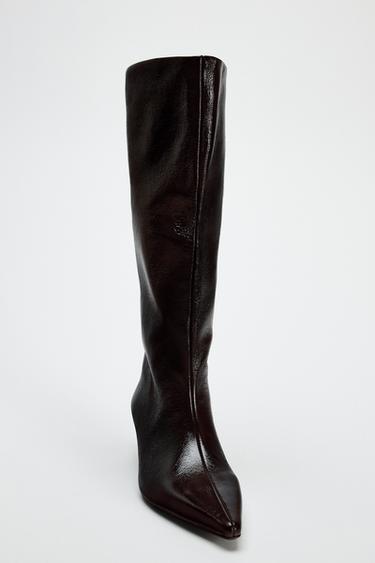 BOTTES À TALONS KITTEN - Bordeaux de Zara - Image 3