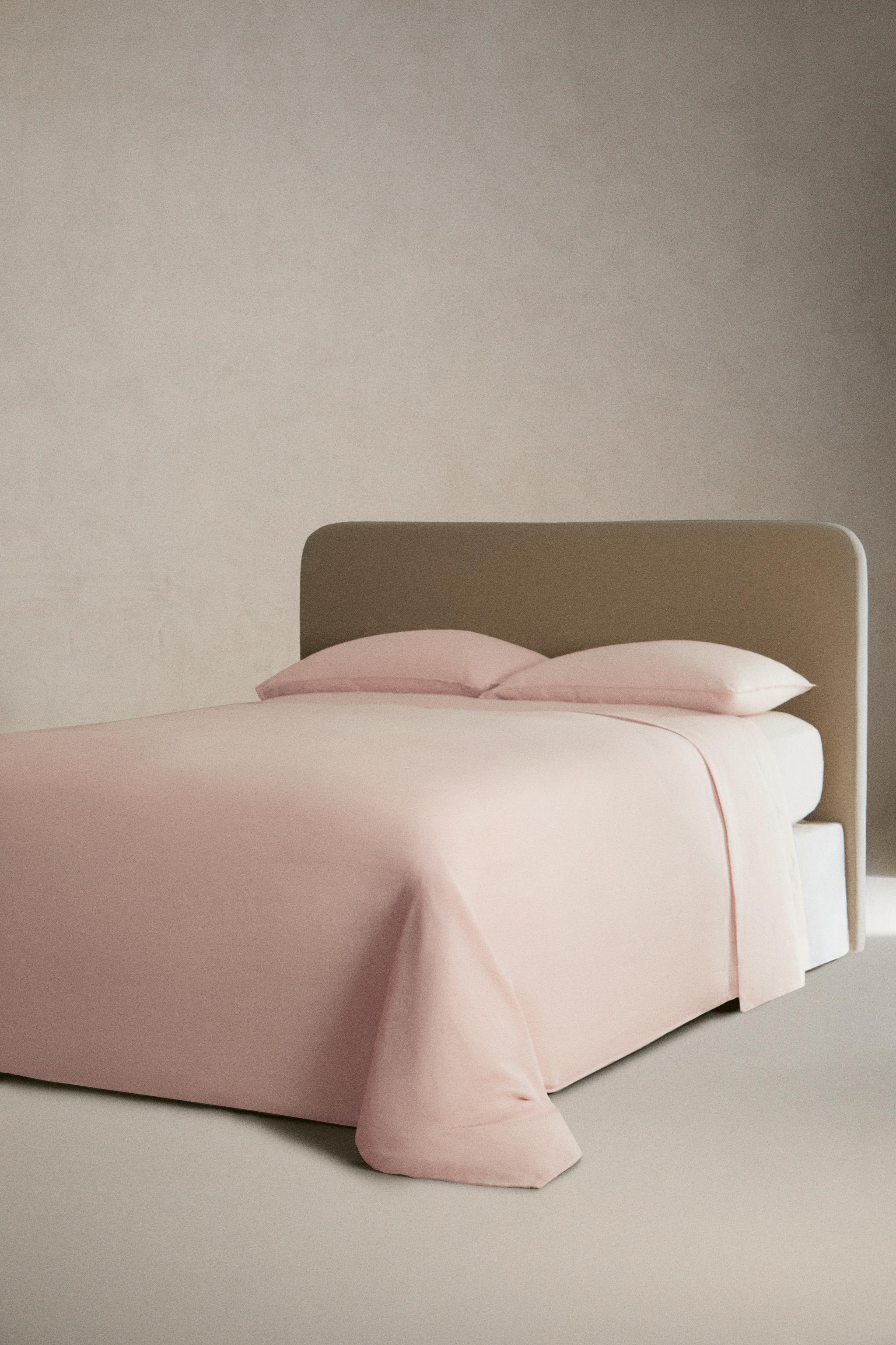 WASHED LINEN DUVET COVER — Pink