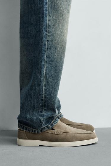 MOCASÍN PIEL CASUAL - Beige de Zara - Imagen 0