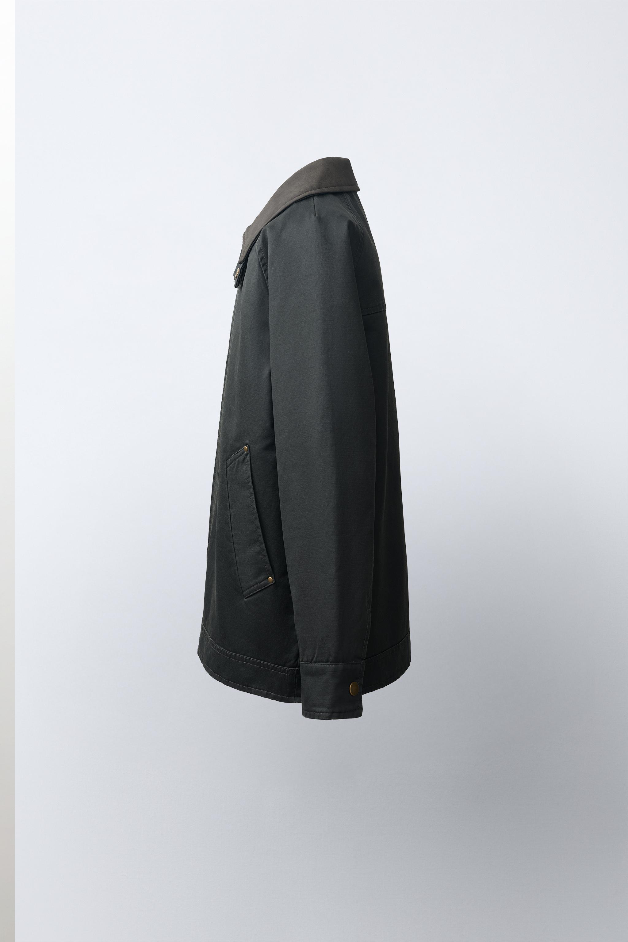 BLOUSON CIRÉ À COL CONTRASTÉ