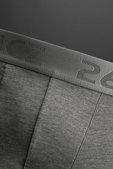 LOT DE 3 BOXERS - Gris chiné de Zara - Image 7