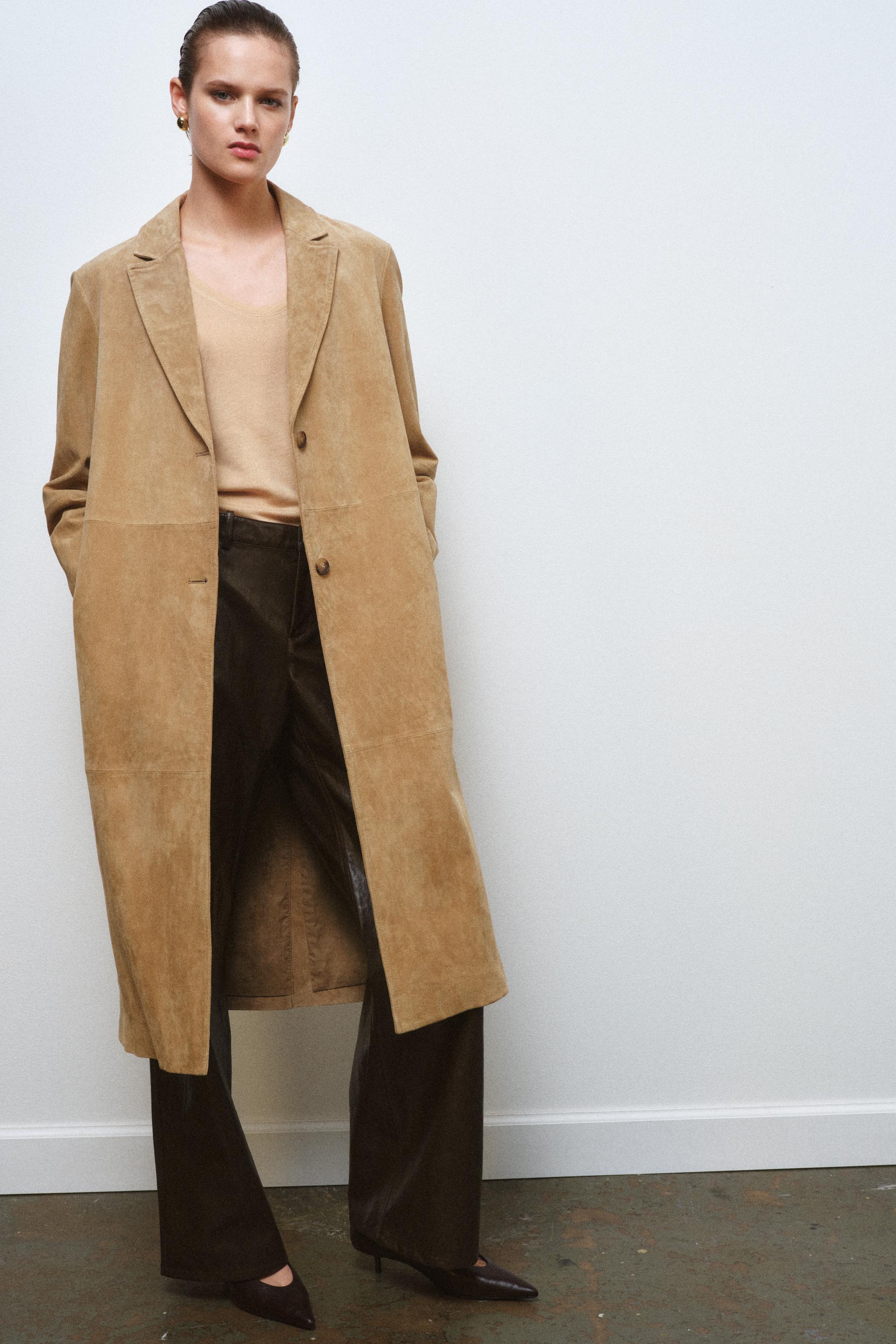 レディースブラウンレザーコート | ZARA 日本