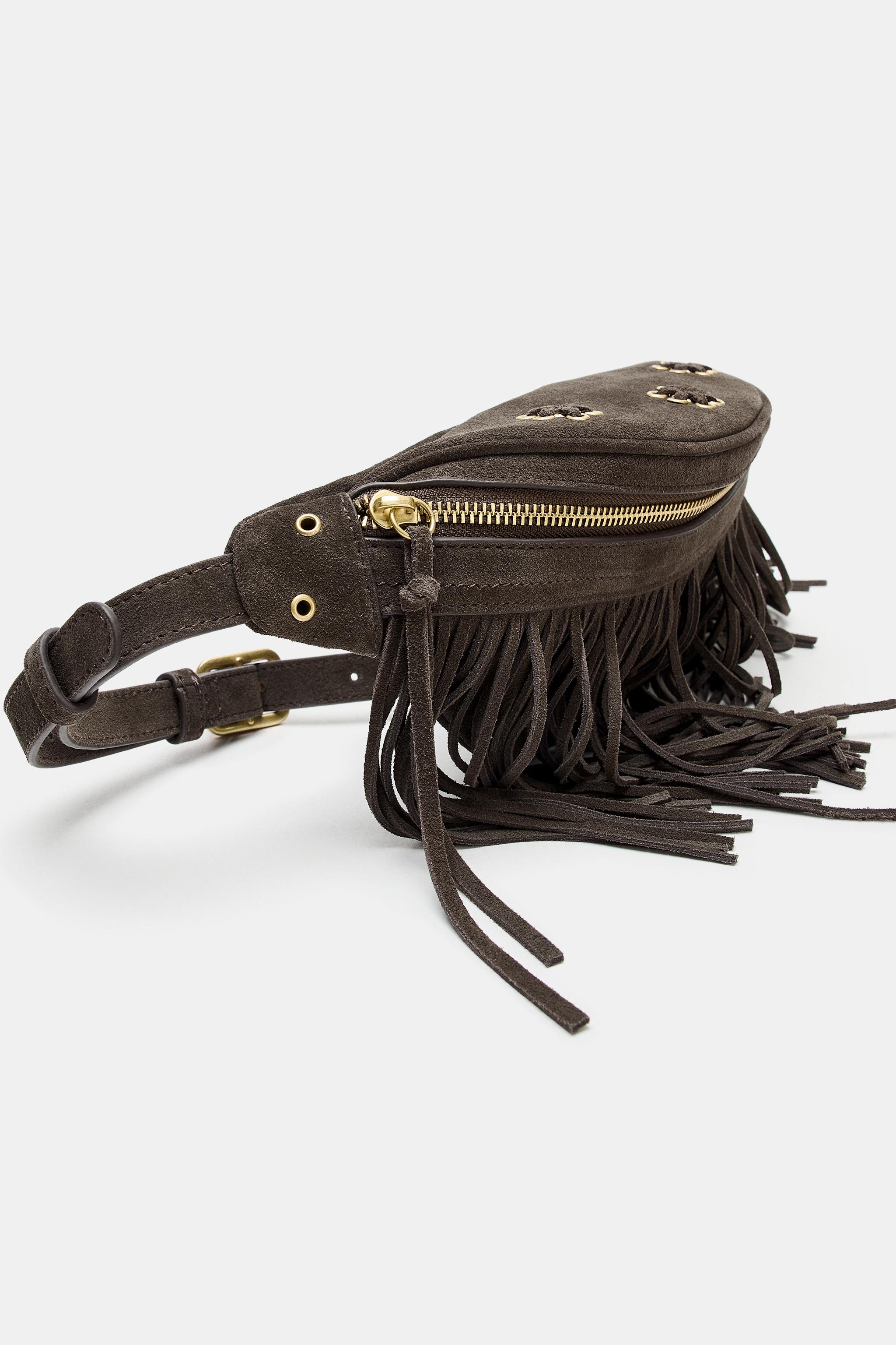 Zara suede belt bag TEXTURED BELT BAG - Black | ZARA United States main image 2