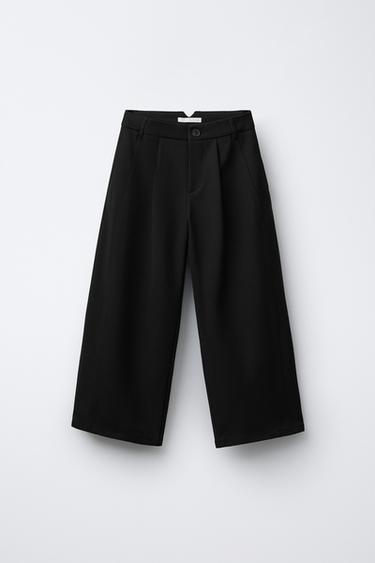 PANTALON BARREL À PINCES - Noir de Zara - Image 0