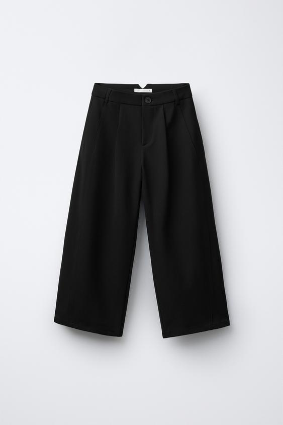 PANTALÓN BARREL PINZAS - Negro de Zara - Imagen 0